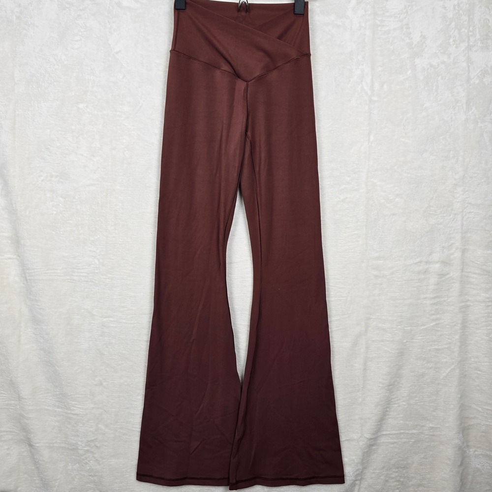 OFFLINE by Aerie Real Me Flare Leggings High Rise Crossover Brown Medium
